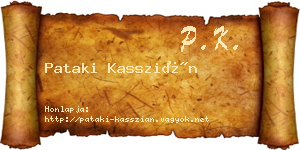 Pataki Kasszián névjegykártya